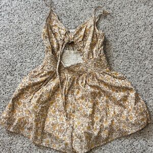 American Eagle Outfitters Floral Romper - Yellow and White